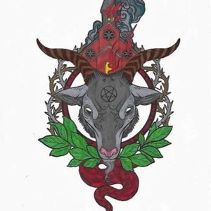 Burning Baphomet Art Print